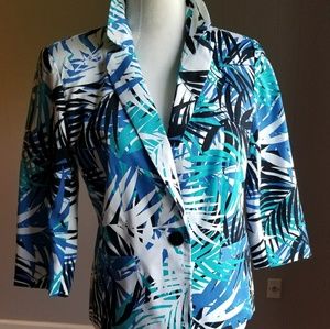 Tropical print multicolored blazer
